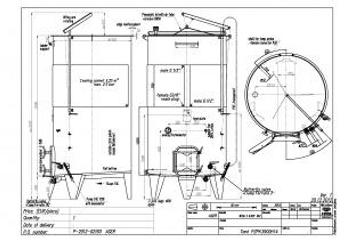 Letina 1030 gal jacketed slope bottom tank