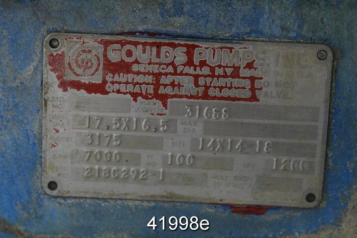 Used Goulds 3175 14x14x18 Pump #41998