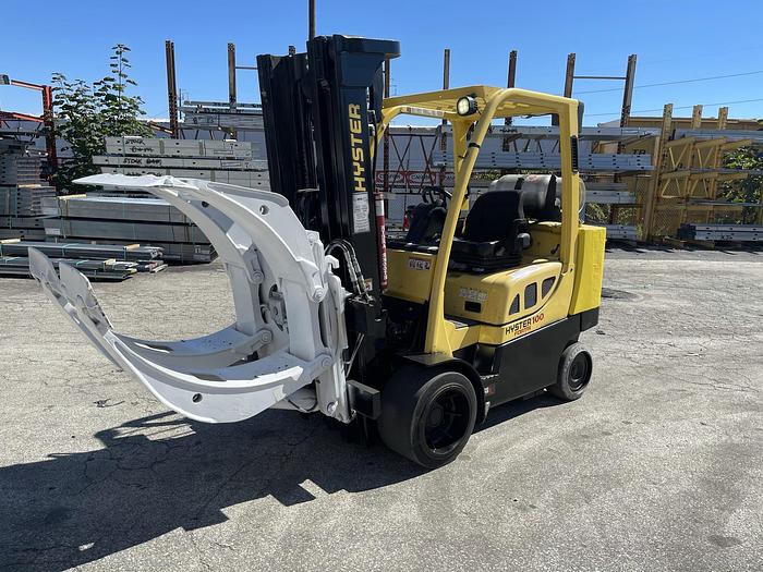 Used 10,000 POUND HYSTER MODEL S100FTBCS FORKLIFT 64" DIAMETER CASCADE CLAMP -PENDING
