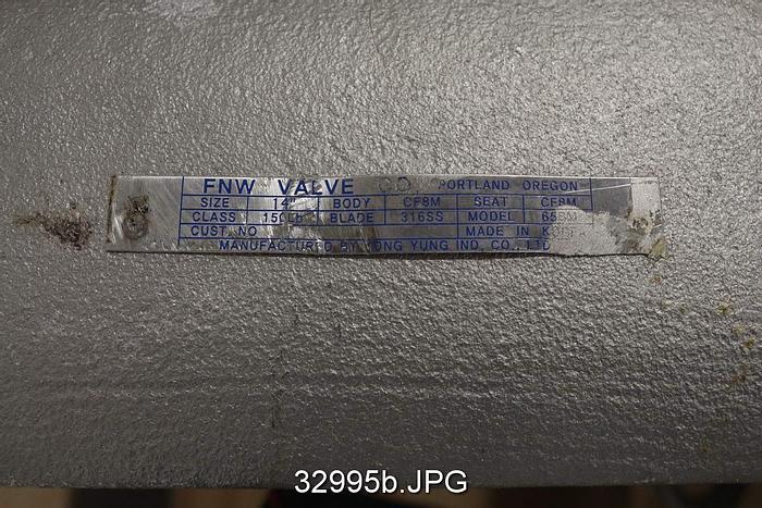 Used FNW 14" Hand Operated Knife Gate Valve #32995