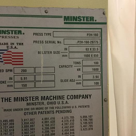 Used 1998 MINSTER P2H-160