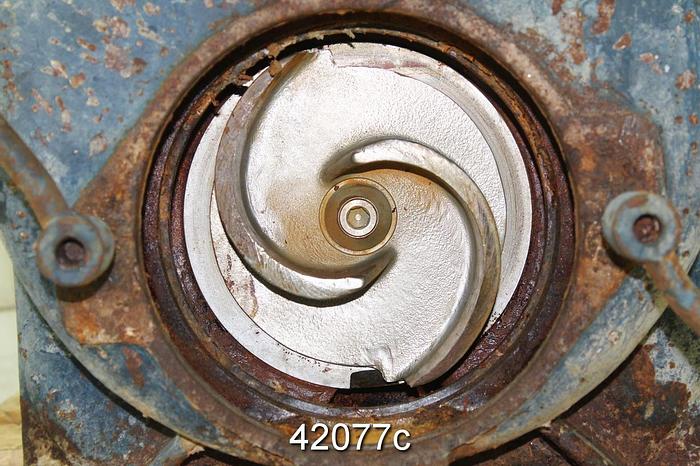 Used Rueck T3A3-B Trash Pump, Iron Casing, 2-Vane 9" Stainless Steel Impeller #42077