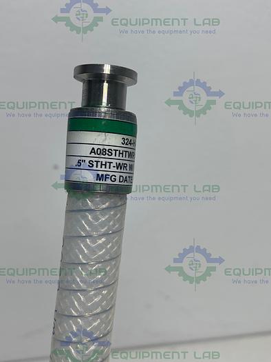 Used Sani-Tech  STHT-WR-WR-0500 48" Silicone Hose w/ 1/2" Sanitary Fitting