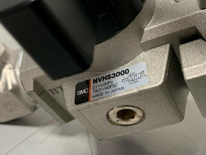 Used SMC NAW3000 Filter Regulator & NVHS3000 Valve w/ Pressure Gauges & 1" Fittings