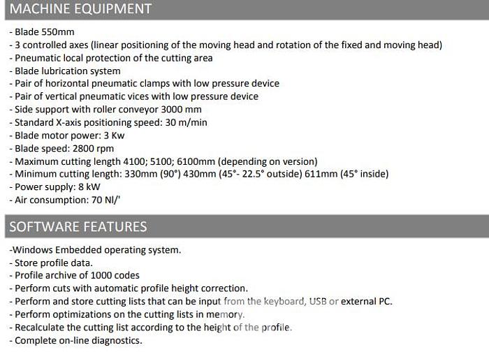 Used Pertici Double Head  550TSE 4.0 Saw