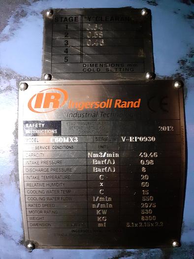 Usado 2012 Indersoll Rand C60MX3