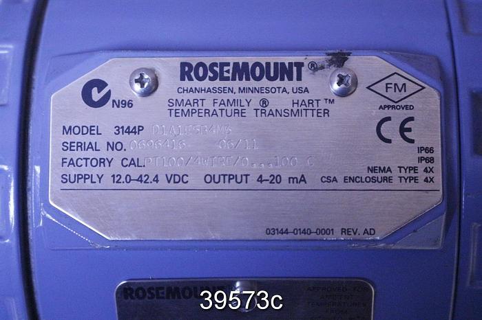 Used Rosemount 3144P Smart Family Temperature Transmitter #39573