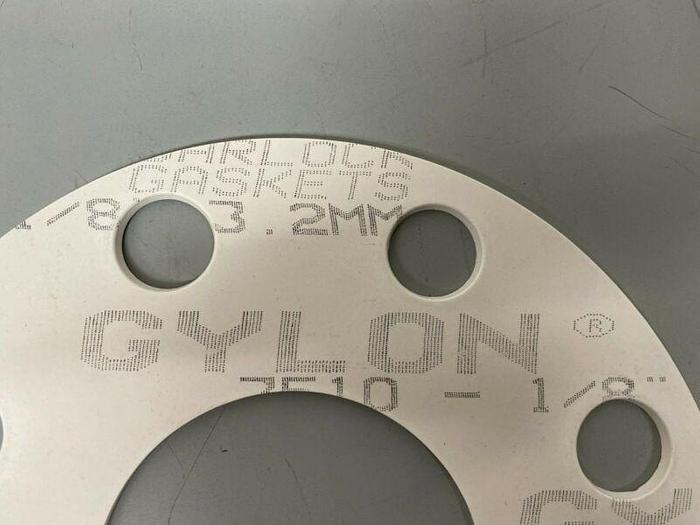 Used Lot of 2 - Garlock Gylon 3510 1/8" Thick Gasket w/ 3.5" ID & 8.5" OD