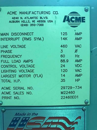 Used ACME/FANUC ROBOTIC POLISHING CELL WITH FANUC M710IB/45 ROBOT