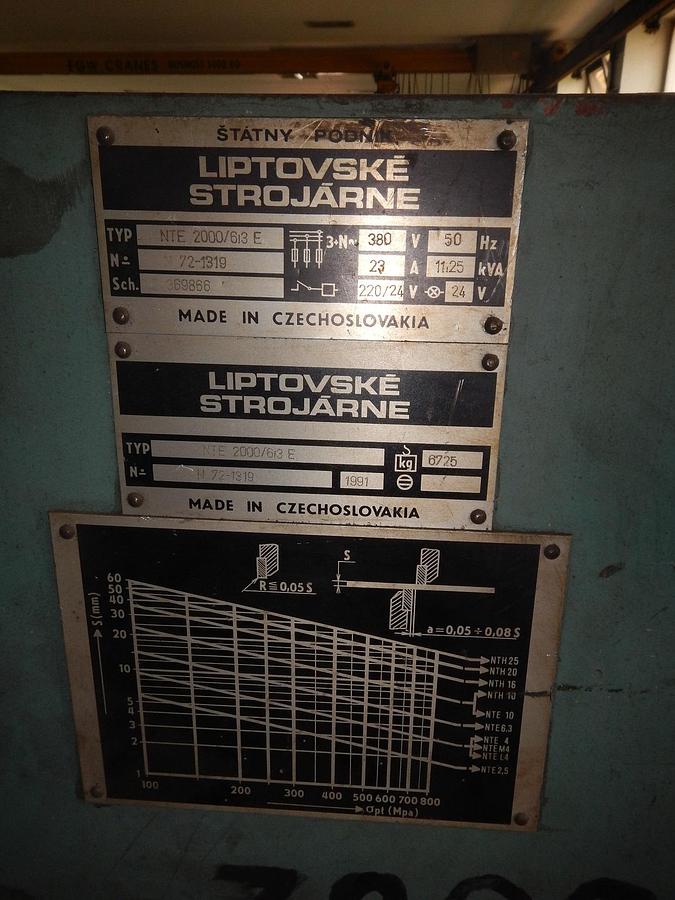 Gebraucht Liptovské strojárne NTE 2000/6,3 E