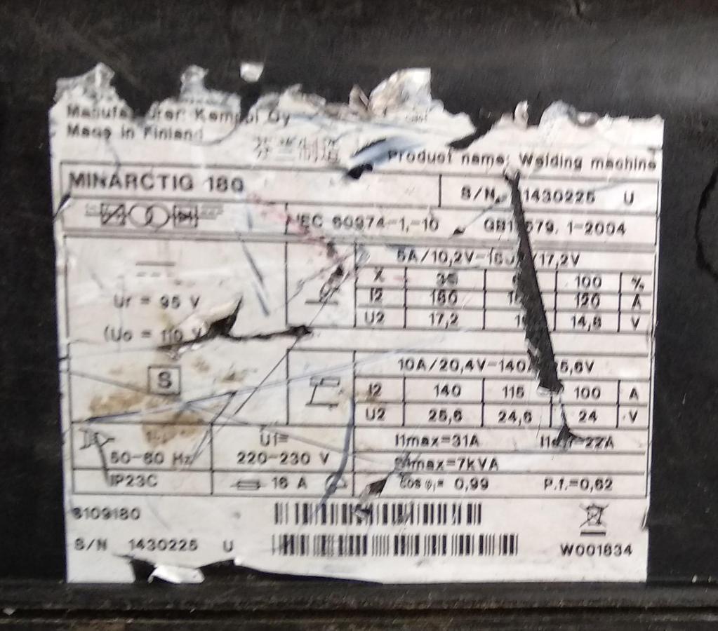 Used KEMPPI MINARCTig 180