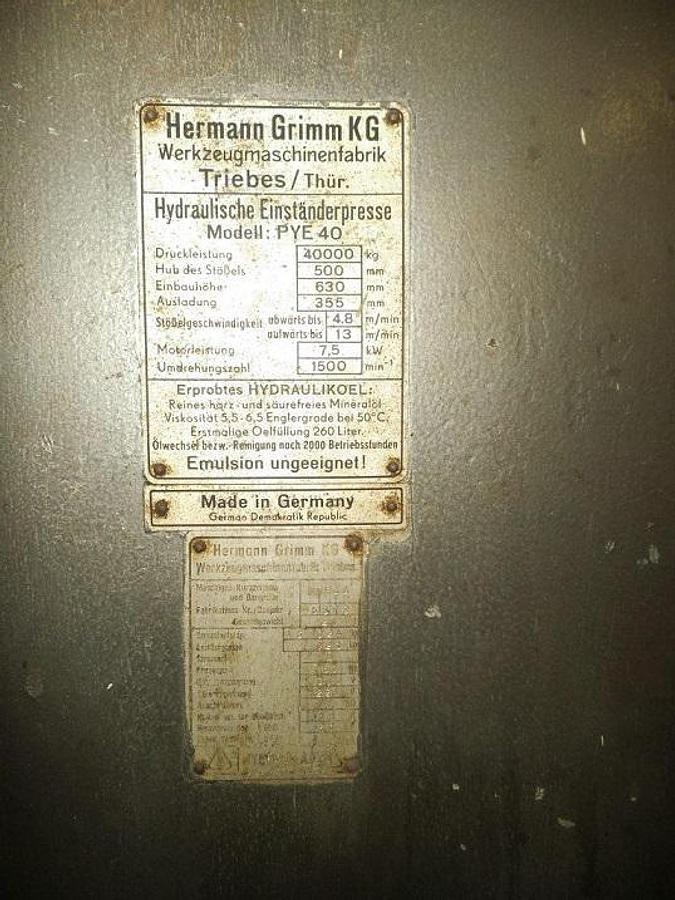 Used HERMAN  GRIMM PYE 40