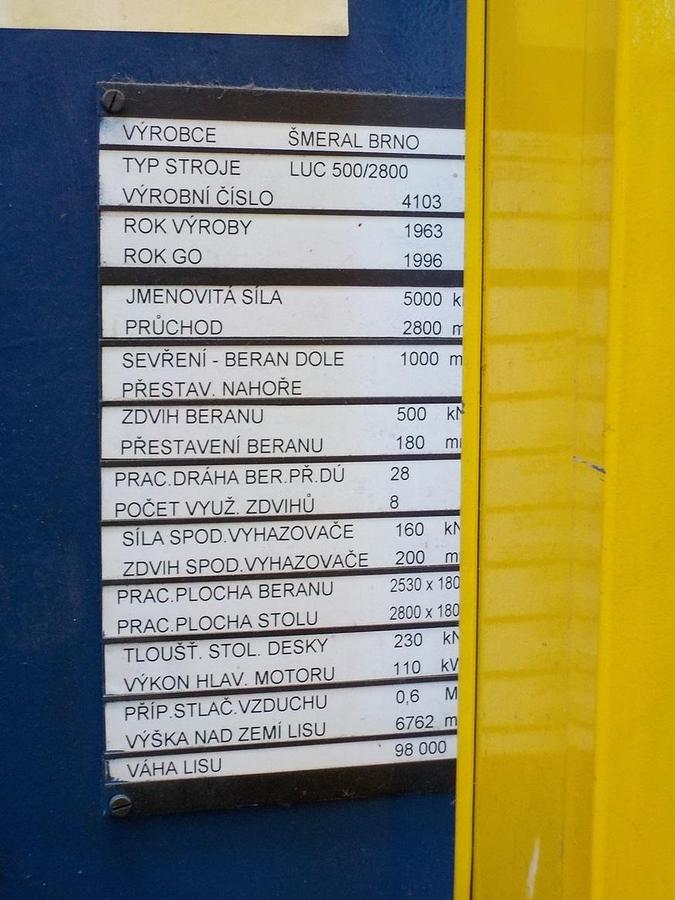 Použitý SMERAL LUC 500/2800
