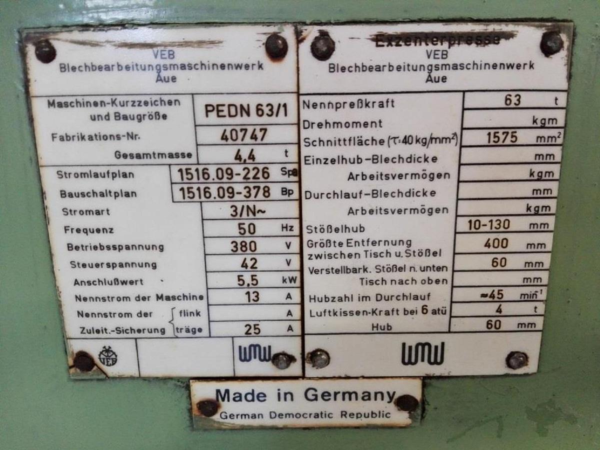 Použitý WMW PEDN 63/1