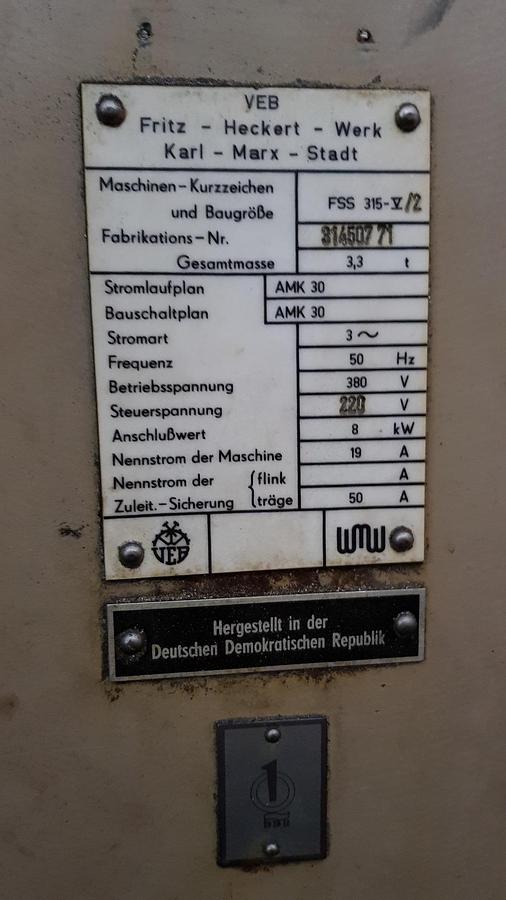 Gebraucht WMW Heckert FSS 315