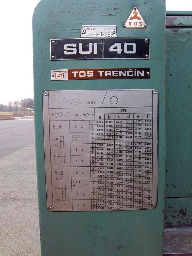 Použitý TOS SUI 40 / 1000
