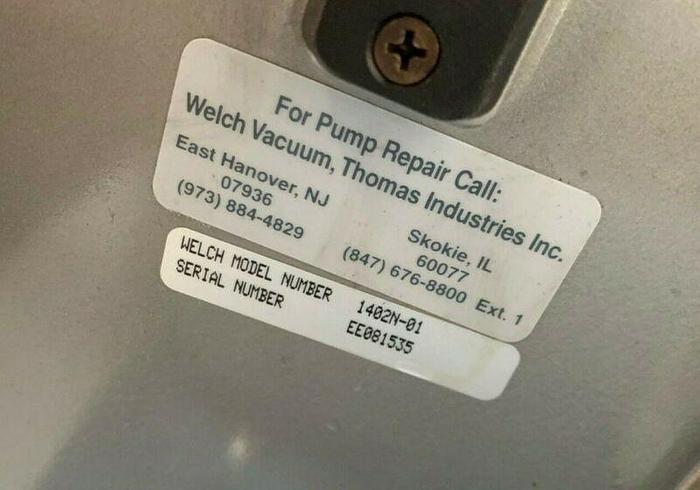 Used Welch 1402N-01 DuoSeal Rotary Vane Vacuum Pump