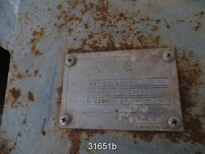 Refurbished Gl&V DD3500 Refiner, 34" Rotor, Model 3234C #31651