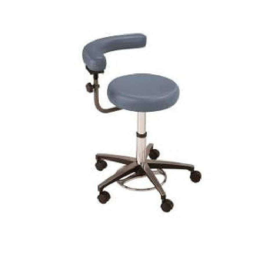Surgeon Stool, Foot Operated, Curved Backrest