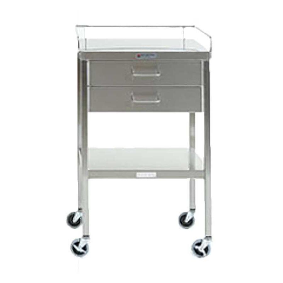 Stainless Steel Instrument Table with Two Drawers 16″ x 20″ x 34″