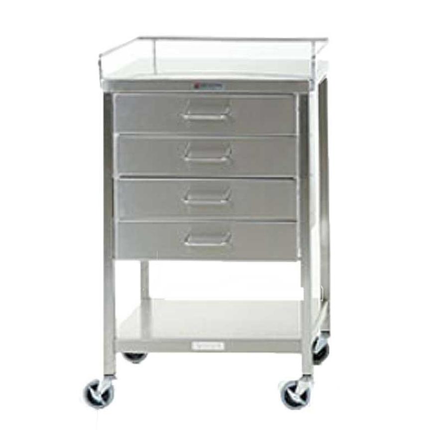 Stainless Steel Instrument Table with Four Drawers 16″ x 20″ x 34″