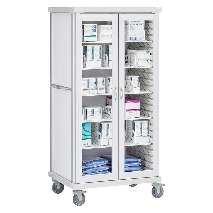 Tall Double Column 5 Shelf Cart