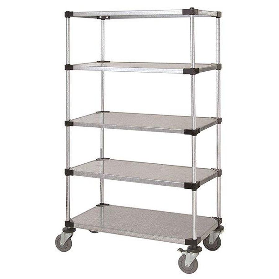 Solid Shelving Unit, Stainless Steel, 18″ x 60″ x 80″, 5-Tier