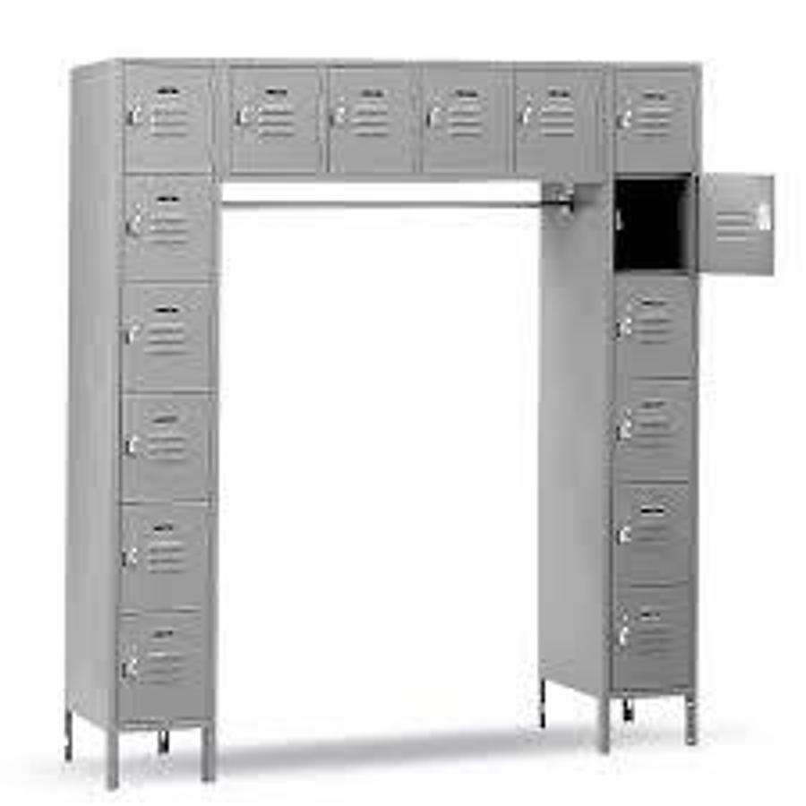Sixteen Person Locker Set, 18″ x 72″ x 78″, w/Coat Rod