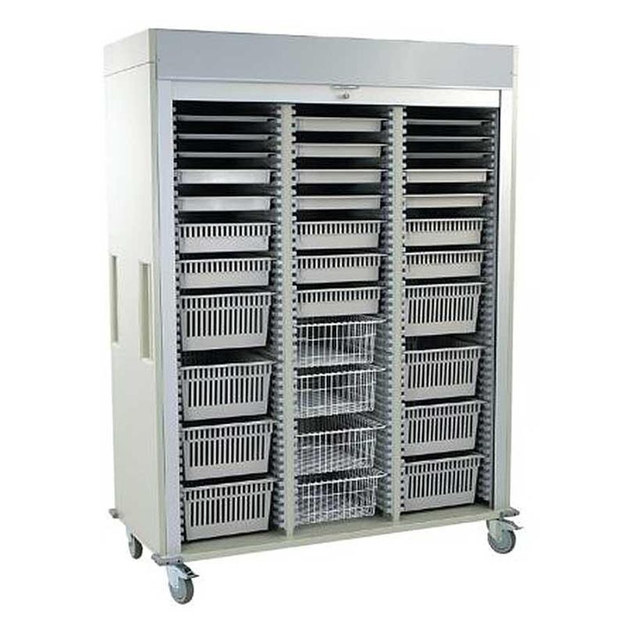 Supply Cart, Cardiac, Triple Column w/Tambour Door