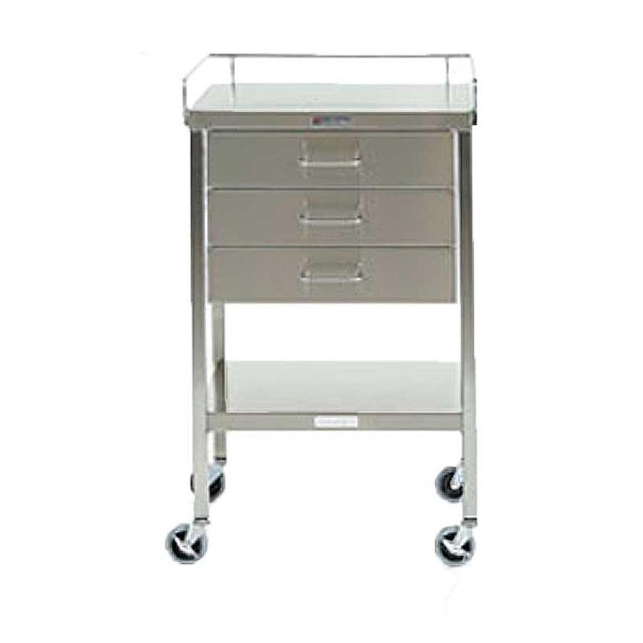 Stainless Steel Instrument Table with Three Drawers 16″ x 20″ x 34″