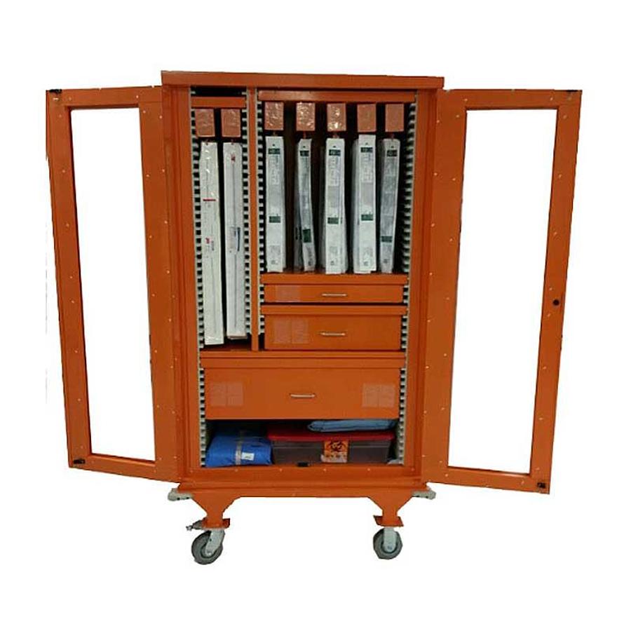 Supply Cart, Urology, Double Column w/Hinged Doors