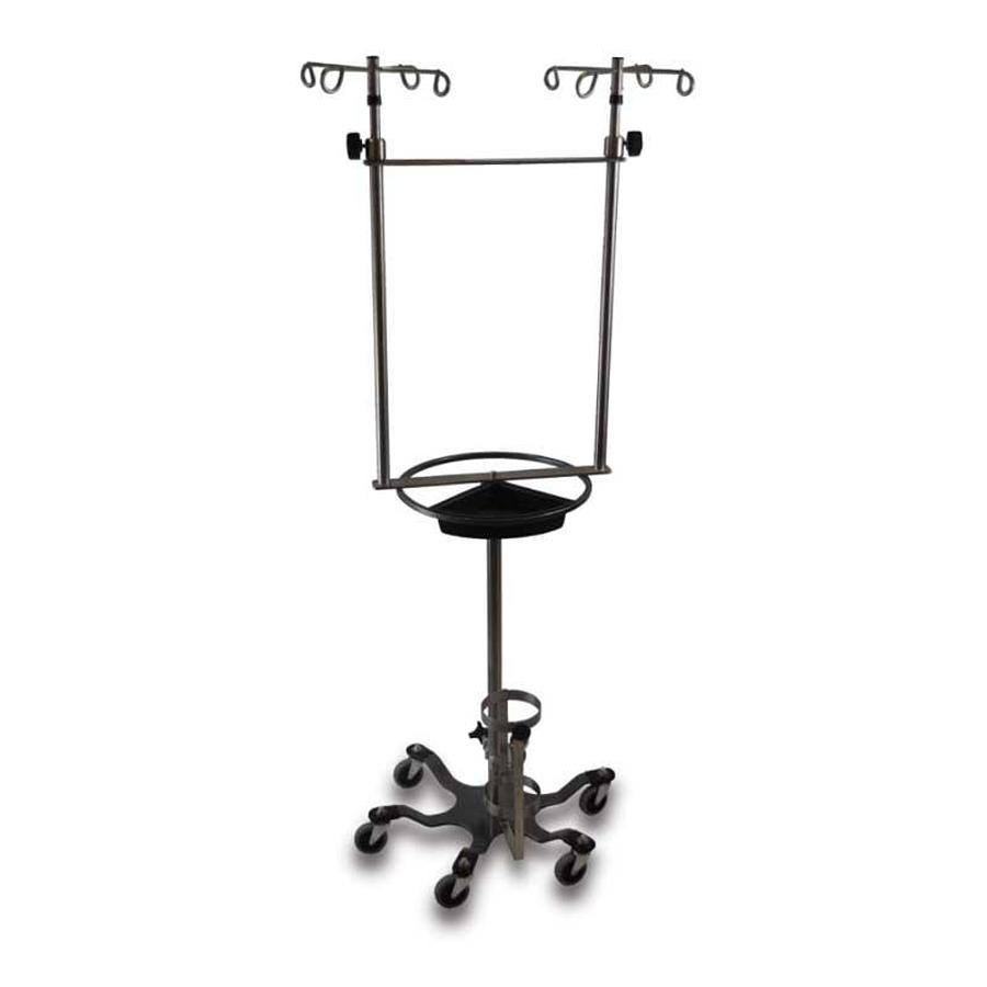 Double IV Pole with Steering Wheel and Tray