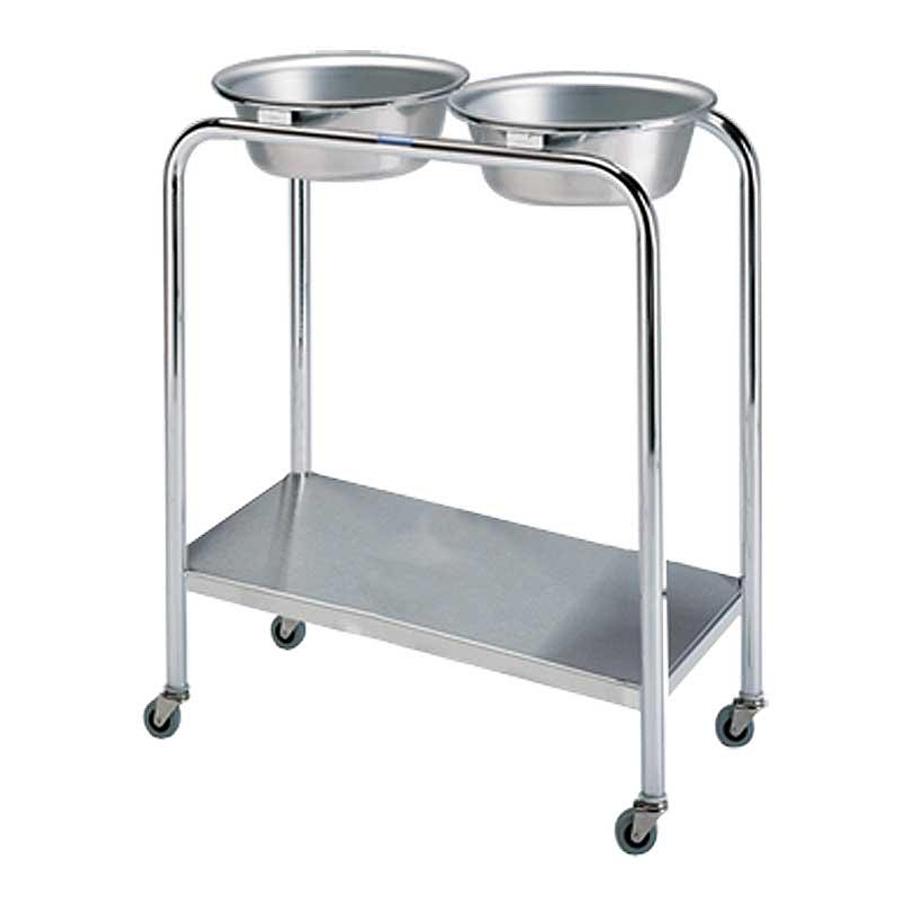 Stainless Steel Double Basin Stand w/Shelf