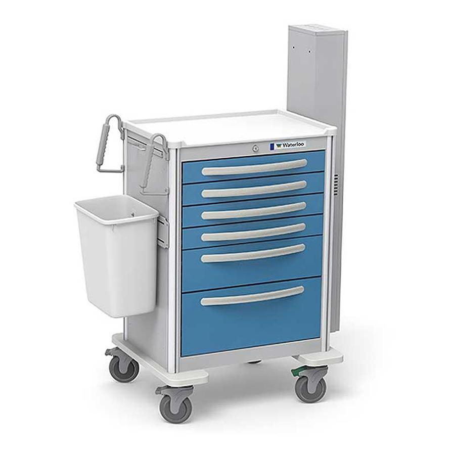 Difficult Airway Cart w/Scope Cabinet, 6-Drawers, Aluminum