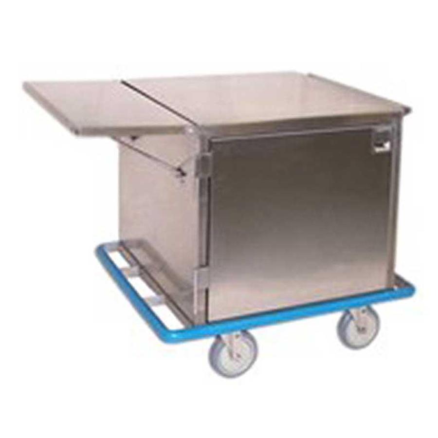 Closed Case Cart, Stainless Steel, Single Door w/Drop Shelf