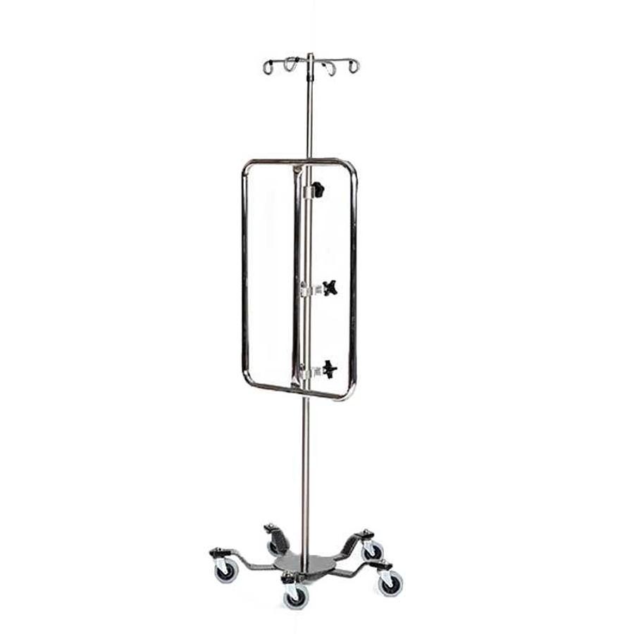 IV Pole, 5-Leg, Chrome, Friction Lock Knob w/Infusion Frame