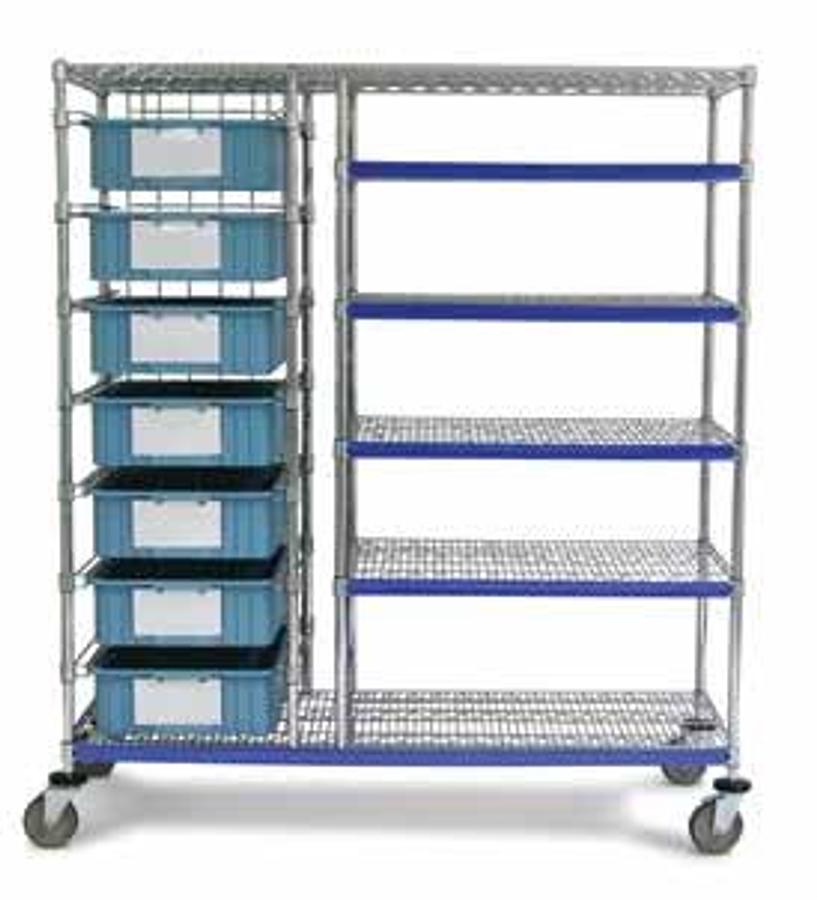 Supply Cart, 24″ x 72″ with (7)Totes