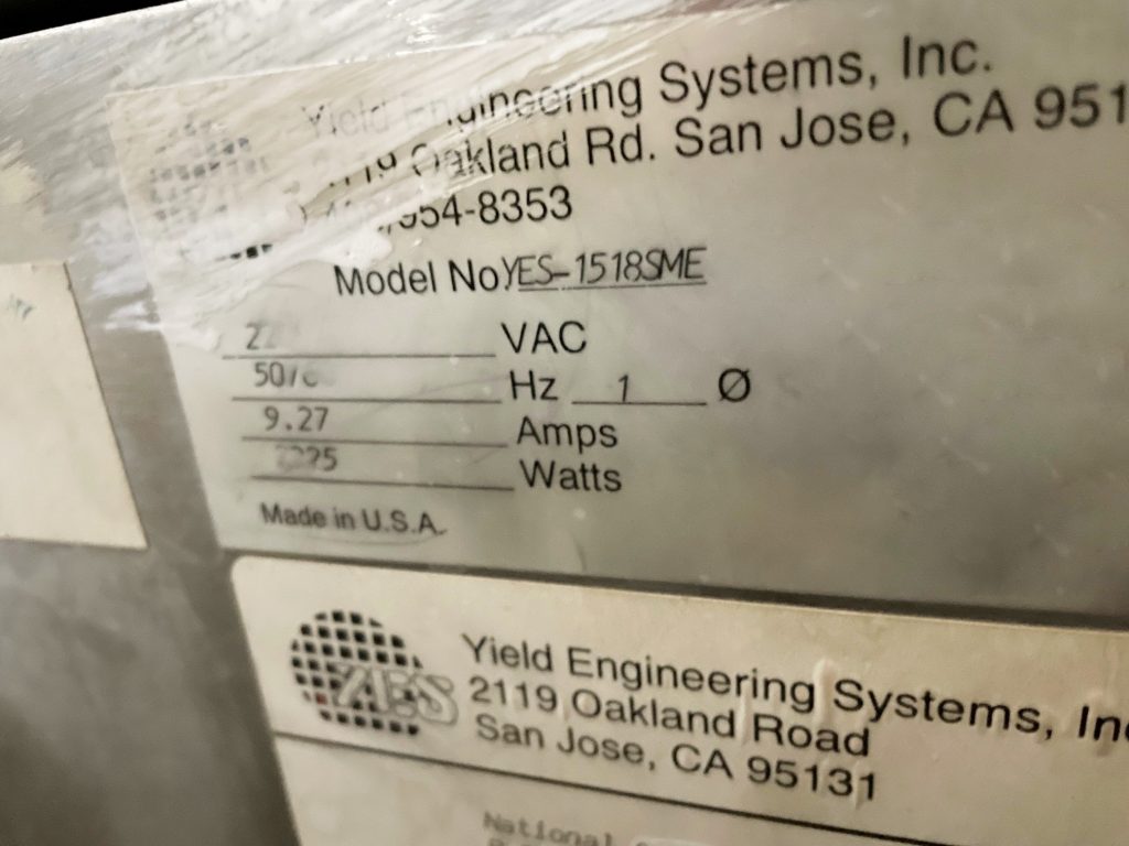 Used YES 1518 SME Vacuum Oven