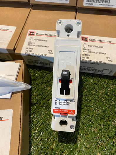 Cutler-Hammer Series C Ind Circuit Breaker 1 Pole 80 Amps 240 VAC Model: FWF1080LM05