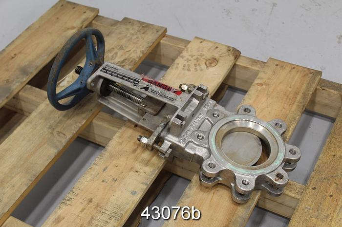 Used Dezurik 4" Hand Operated Knife Gate Valve #43076