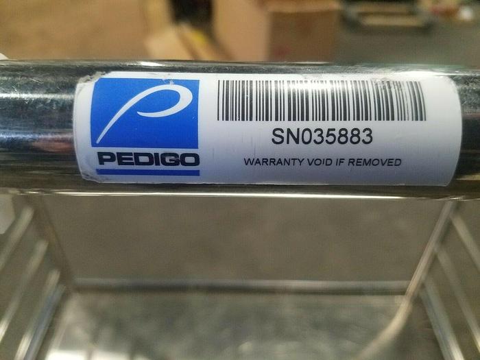 Used Pedigo Stainless Steel Rolling Cart Rack clean room 34" x 22" Heavy Duty Pharma