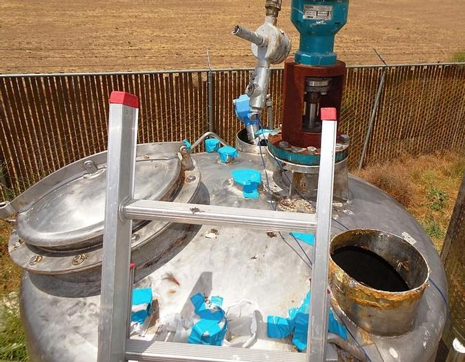 Used Tank, 550 Gallon, S/st, Agit, Jkt, DT/DB, 52" x 60", #S742669