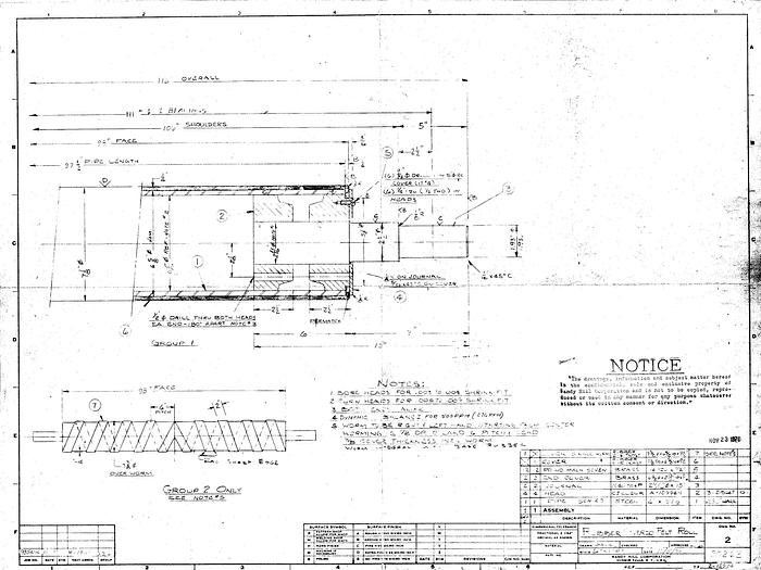 Used Sandy Hill  Second Press, 18" Dia. X 96" Face Top Stonite Roll, 16" Dia. X 95" Face Bottom Rc Blind Drilled Roll.  Rolls Only, No Framework. #20215