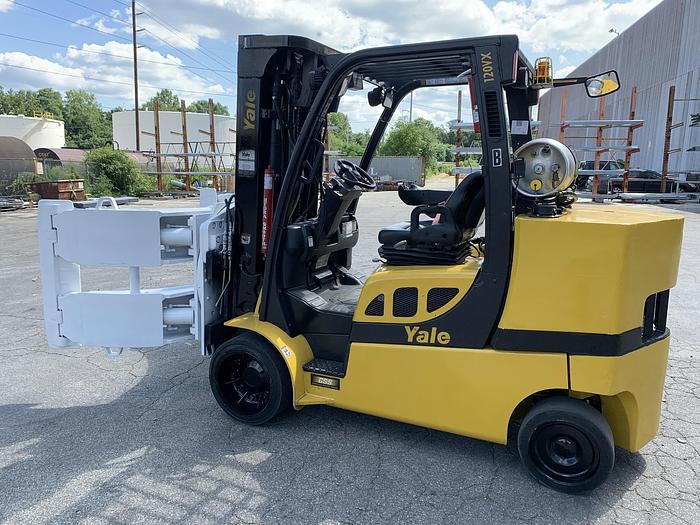 Used 12,000 POUND YALE ROLL CLAMP TRUCK W/ 72" CASCADE PAPER CLAMP
