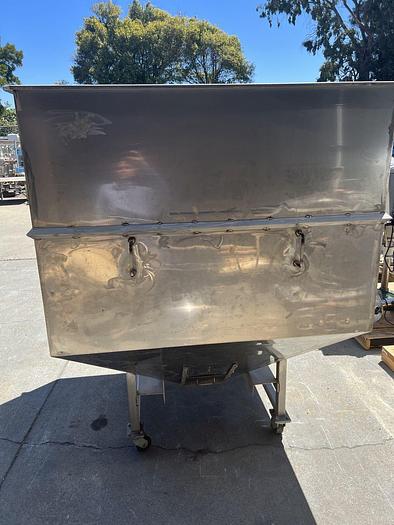 Used Hopper, 100 Cubic Feet, Stainless Steel, 5' x 5' x 5'6", Portable #S744621