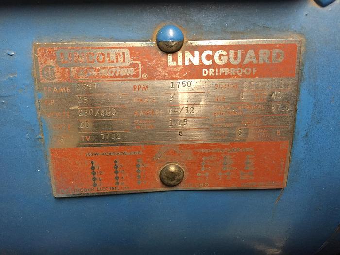 Used Compressor, Air, 25 HP, Quincy, Mdl C-25-B, Screw, #S740655