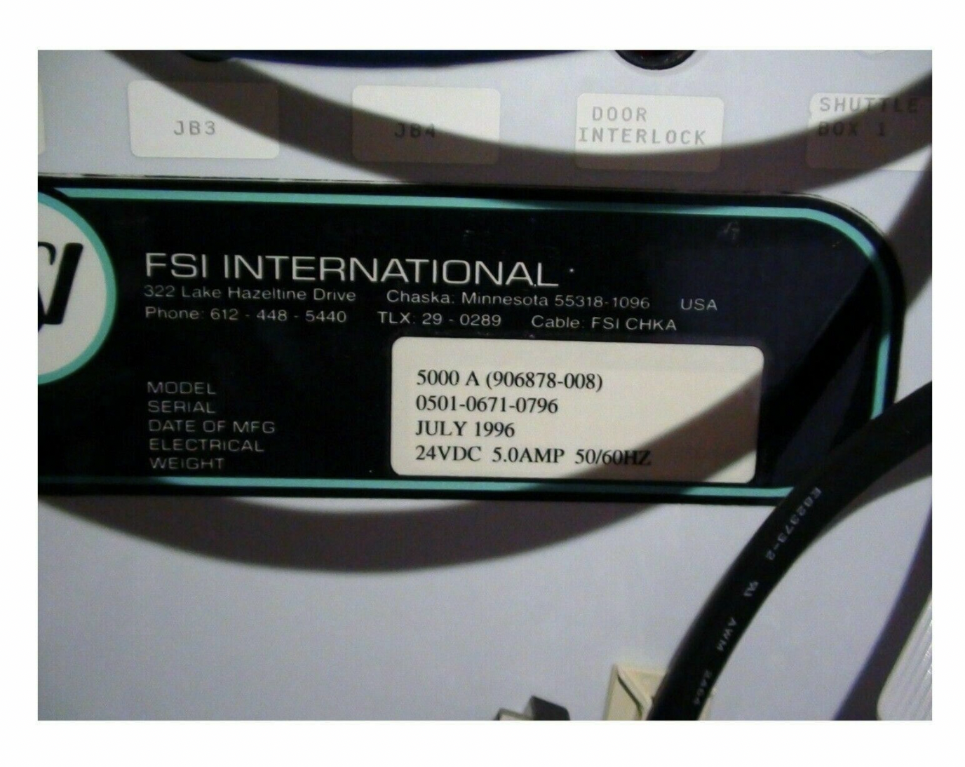 Used FSI PHOTORESIST 5000A MF-26A MEGAPOSIT BULKFILL CABINET