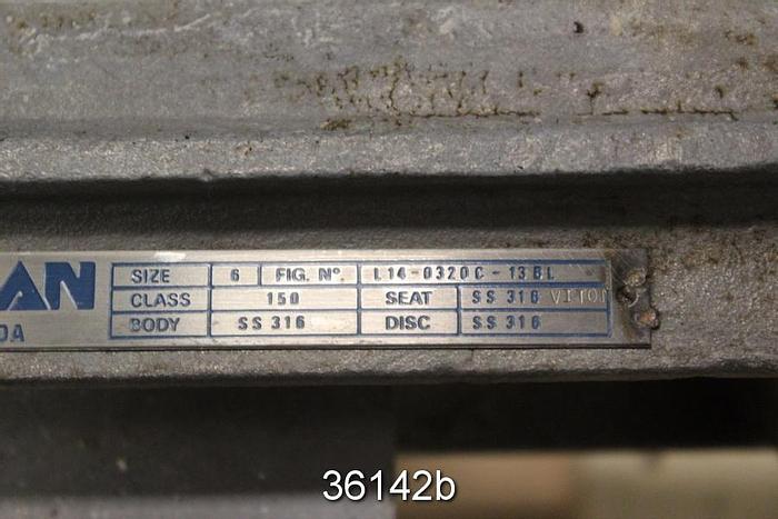 Used Velan 6" Hand Operated Knife Gate Valve, L14-0320C-13BL #36142