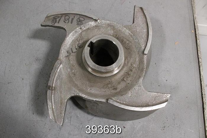 Used Goulds 3175 8x10x18 Pump Impeller, 4-Vane, Stainless Steel, 15.25", 57599 #39363