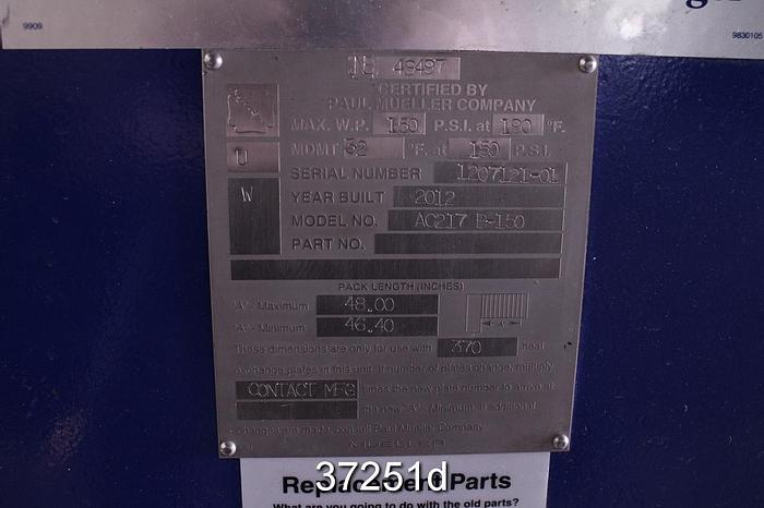 Used Mueller AC217 B-150 Accu-Therm Plate Heat Exchanger #37251